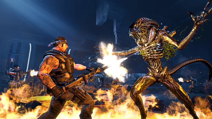 Marine shooting Alien