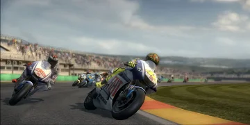 The unmistakeable Valentino Rossi, ahead of his team-mate Jorge Lorenzo