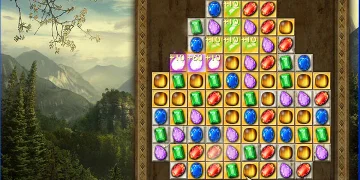 A more complex board with many different jewels