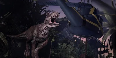 T-rex attacking a plane