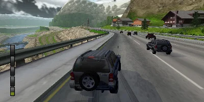 Racing along a road