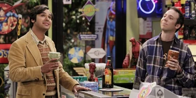 Raj and Stuart in Comic Book Store