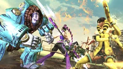 girls fighting robot