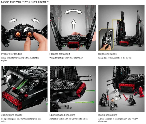 Gros plans de l'ensemble LEGO de la Guerre des étoiles