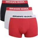 Brave Soul Men's 3-Pack Boxers - Black/Grey/Red - S - Black/Grey/Red Image 1