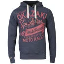 Tokyo Laundry Men's Willard Print Hooded Sweatshirt - Mood Indigo Marl - S Image 1