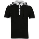Brave Soul Men's Project Short Sleeved Hooded Polo Shirt T-Shirt - Black - S - Noir Image 1