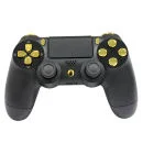 PlayStation DualShock 4 Custom Controller - Gold on Matte Black Image 1