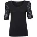 Brave Soul Women's Mischa Lace Sleeve Top - Black - S - Noir Image 1