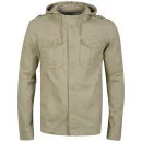 Brave Soul Men's Constructed Cotton Twill Hooded Jacket - Stone - S - Pierre Image 1