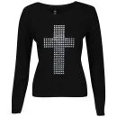 Influence Women's Studded Cross Knitted Jumper - BlackInfluence Women's Studded Cross Knitted Jumper - Black - S-M - Noir Image 1