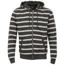 Brave Soul Men's Rocker Striped Zip Thru Hoody - Charcoal - S - Charbon Image 1