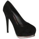 Odeon Women's Velvet Platform Heels - Black - 3 - Noir Image 1