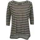 Brave Soul Women's Fraya Striped Top - Cream/Stone Grey - S - Cream/Stone Image 1