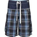 Le Breve Men's Splash Swim Shorts - Blue Check - S - Bleu Image 1
