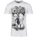 Ringspun Men's Photo Print Strip T-Shirt - White/Blue - S - Blanc/Bleu Image 1
