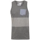 D-Code Men's Eli Block Stripe Vest Top - Mid Grey Marl - S - Mid Grey Marl Image 1
