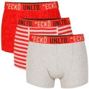Ecko Men's 3-Pack Boxers - Grey/Red - S - Gris/Rouge Image 1