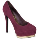 Odeon Women's Velvet Platform Heels - Purple - 3 - Violet Image 1