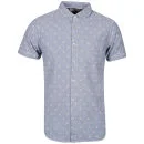 Brave Soul Heritage Men's Orpheus Short Sleeve Anchor Print Shirt - Blue - S - Bleu Image 1