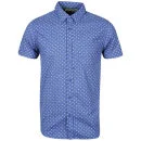 Brave Soul Men's Gallaghere Printed Short Sleeve Shirt - Blue - S - Bleu Image 1