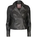 Barneys Women's Real Leather Biker Jacket - Anthracite - 8 - Anthracite Image 1