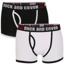 Duck and Cover Men's 2-Pack Contrast Trunk - Black/ White - S - Black/ White Image 1