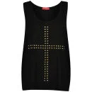 Influence Women's Studded Cross Vest- Black - S-M - Noir Image 1