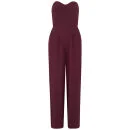 LOVE Women's Strapless Wide Leg Jumpsuit - Wine - UK 8 - Rouge Image 1