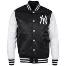 Majestic Men's Yankees Bleacher Satin Jacket - Black - S - Noir Image 1