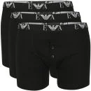 Emporio Armani Men's Button Fly 3-Pack Boxers - Black - S - Noir Image 1