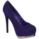 Odeon Women's Velvet Platform Heels - Blue - 3 - Bleu Image 1