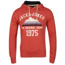 Jack & Jones Men's Mountain Hooded Sweatshirt - Red - S - Rouge Image 1