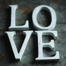 Nkuku Distressed Mango Wood Letters - Distressed White - E (15cm) Image 1