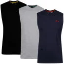 Slazenger Men's 3-Pack Vests - Navy/Grey/Black - S - Navy/Grey/Black Image 1