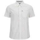Bench Men's Chevron Print Rapson Short Sleeved Shirt - White - S - Blanc Image 1