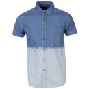 Brave Soul Men's Saviour Short Sleeve Shirt - Denim Bleach - S - Denim Bleach Image 1