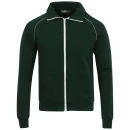 Brave Soul Men's Retro Zip Through Sweatshirt - Green - S - Vert Citron Image 1