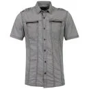 Firetrap Men's Plug Zip Detail SS Shirt - Night - M - Dark Blue Image 1