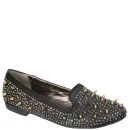 Odeon Women's Satin Studded Slipper Shoes - Black - 3 - Noir Image 1