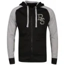 Ringspun Men's Major Hooded Sweat - Black / Grey Marl - S Image 1