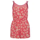 AX Paris Women's Daisy Print Playsuit - Coral - 8 - Corail Image 1