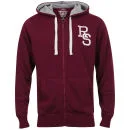 Ringspun Men's Savage Zip Through Hoody - Burgundy/Grey Marl - S - Burgundy/Grey Marl Image 1