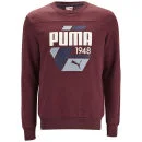 Puma Men's Fun Logo Crew Neck Sweatshirt - Biking Red - S - Rouge Image 1