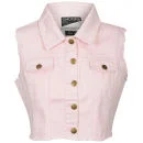 Chickster Women's Frayed Parfait Gilet - Pink - 8 - Rose Image 1