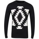Brave Soul Men's Loxley Graphic Knitwear - Navy - S - Navy Image 1