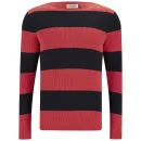 Jack & Jones Men's Thomas Striped Jumper - Navy/Red - S - Navy/Red Image 1