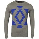 Brave Soul Men's Loxley Graphic Knitwear - Mid Grey Marl - S - Mid Grey Marl Image 1