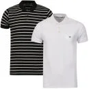Lot de Polos Brave Soul pour Homme Titanic -Blanc/Noir à Rayures - S - White/Black Image 1