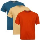 Fruit of the Loom/Jerzees Men's 3 Pack T-Shirts - Extra Large - Rust/Beige/Turquoise Image 1
